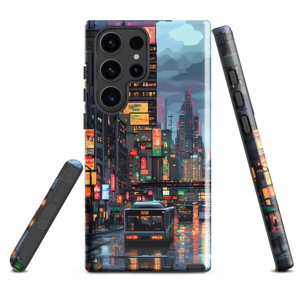 Neon Dreams: A Pixelated Urban Night