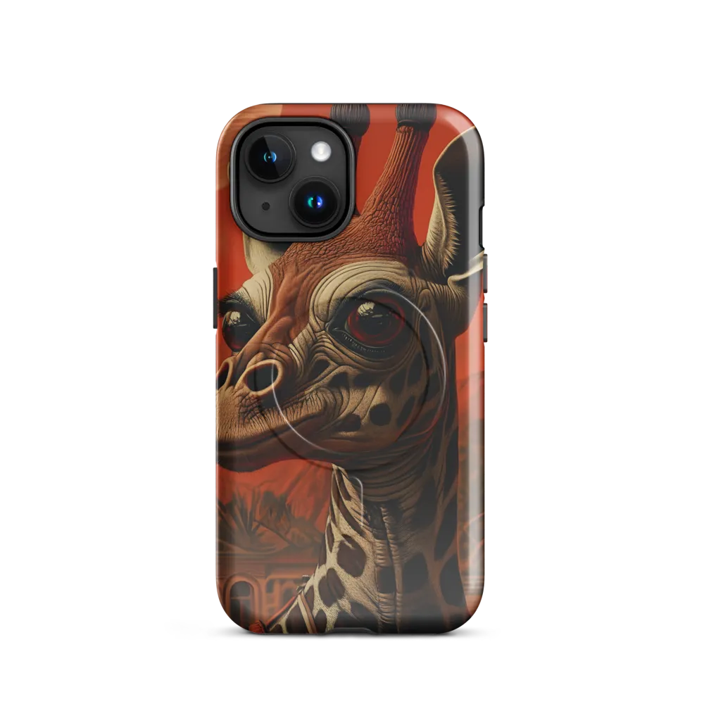 Whimsical Giraffe in an Orange Dreamscape