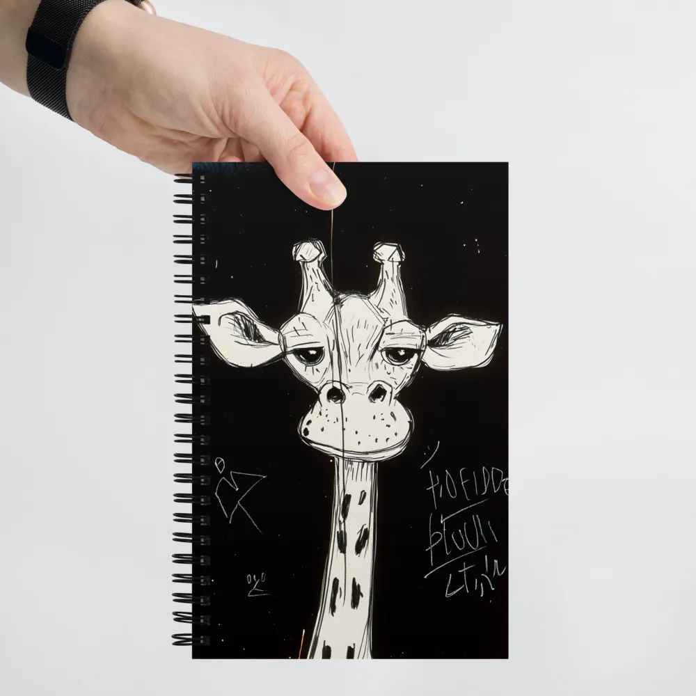 Whimsical Giraffe in Ink | Spiral Notebook