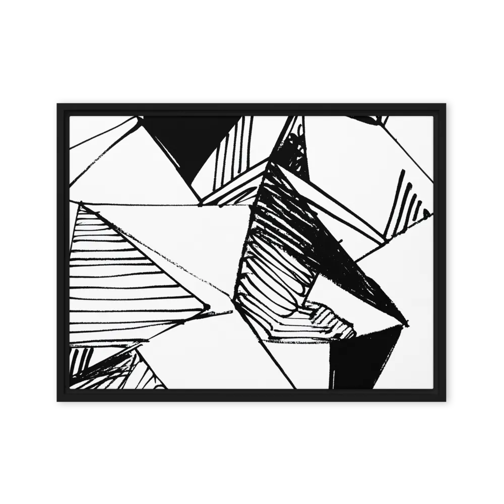 Dynamic Geometry in Ink | Canvas with Black Frame | 18″×24″