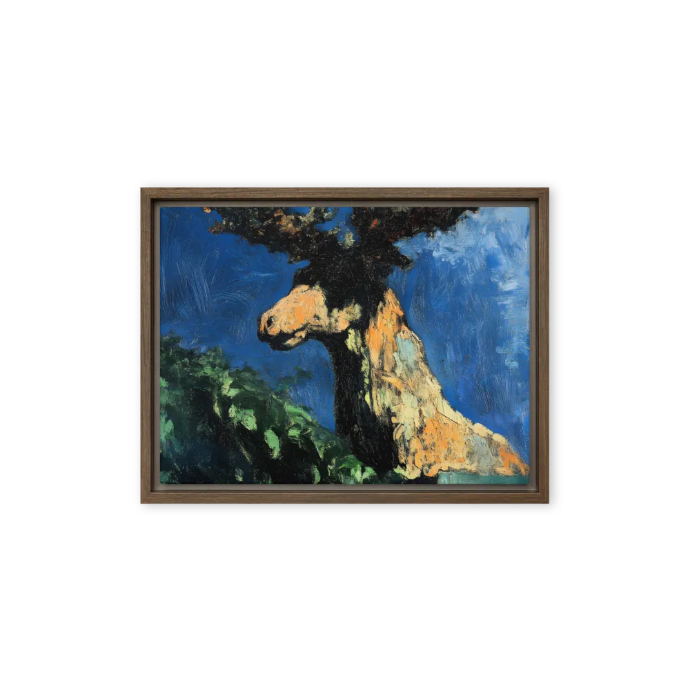 The Majestic Deer in Nature | Canvas with Brown Frame | 12″×16″
