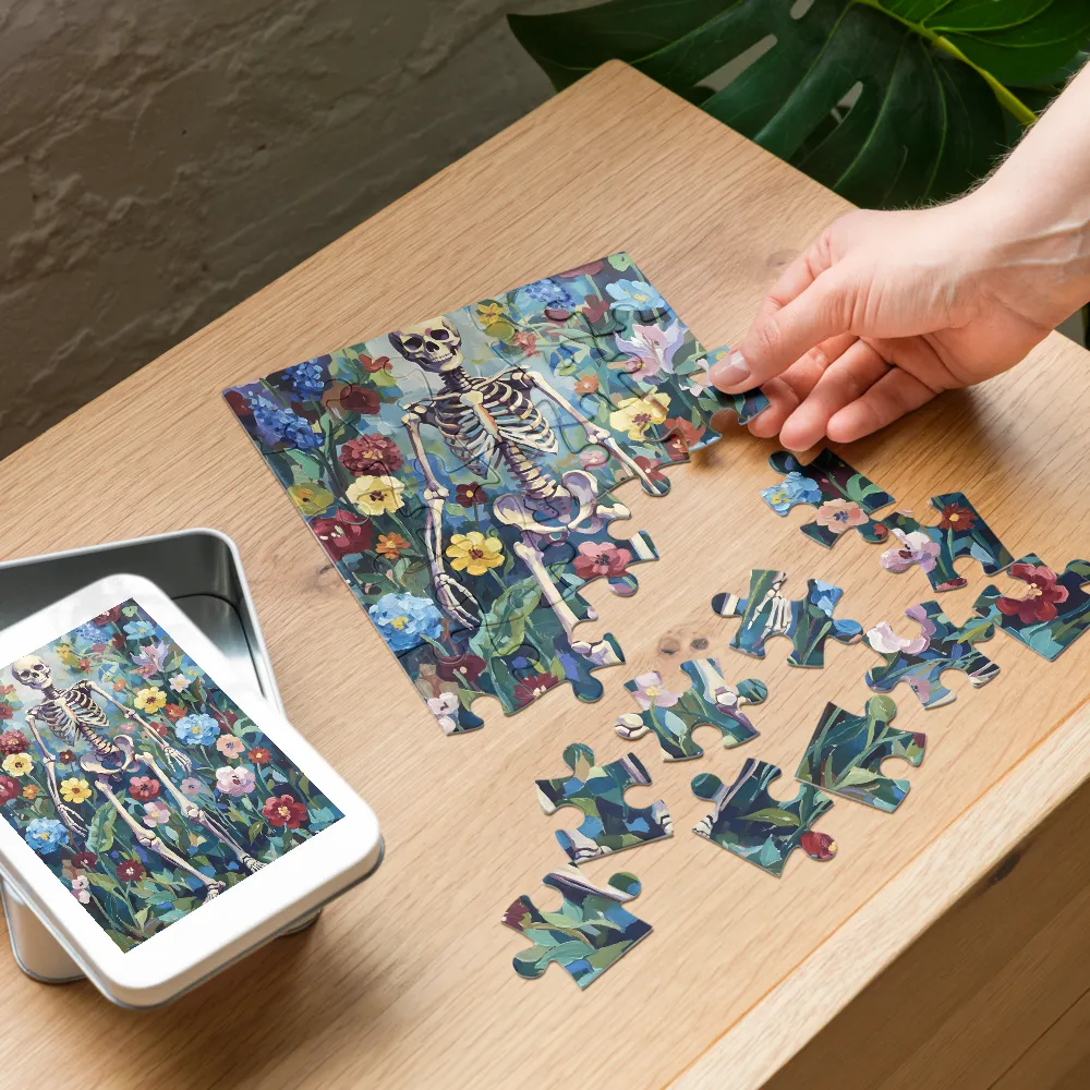Skeleton in Bloom 
 Jigsaw Puzzle in Tin Box