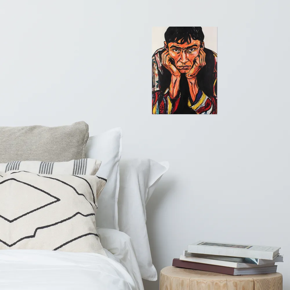 Contemplative Intensity: An Expressionist Portrait