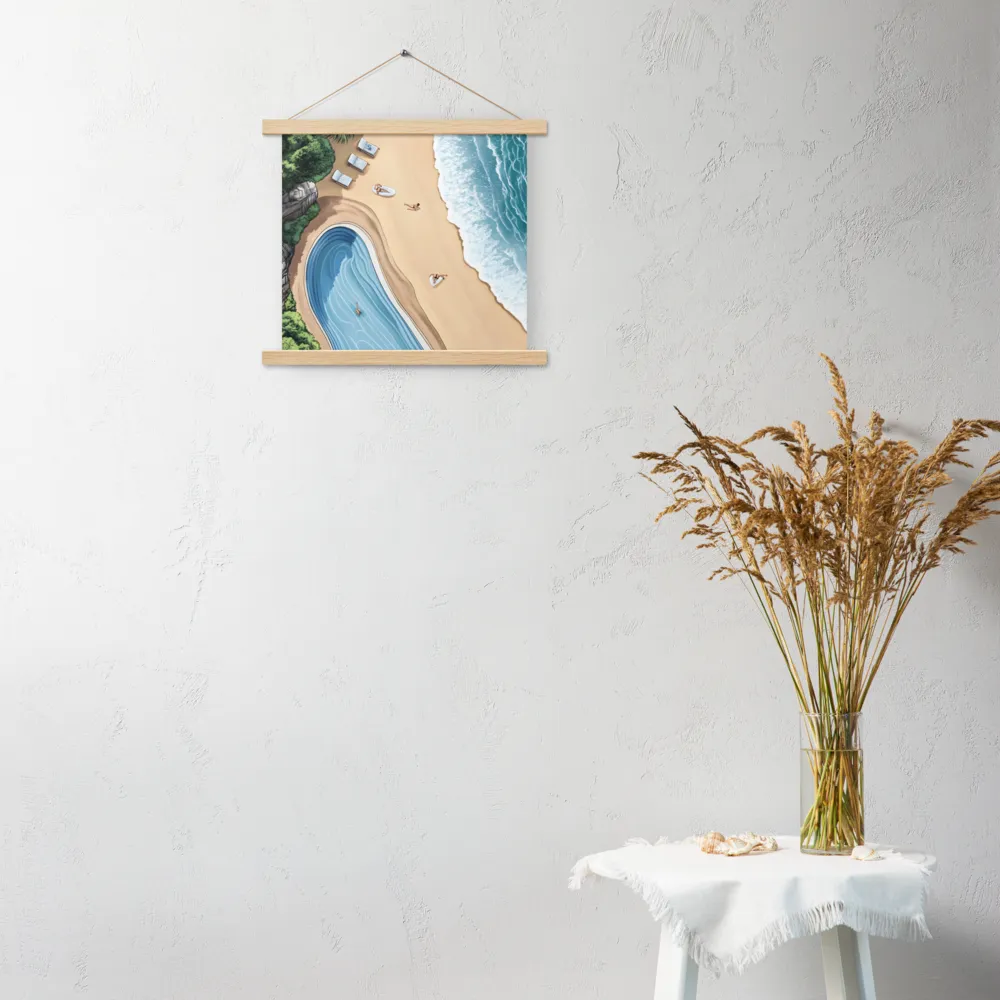 Serenity by the Shore | Poster With Oak Wood Hanger | 14″×14″