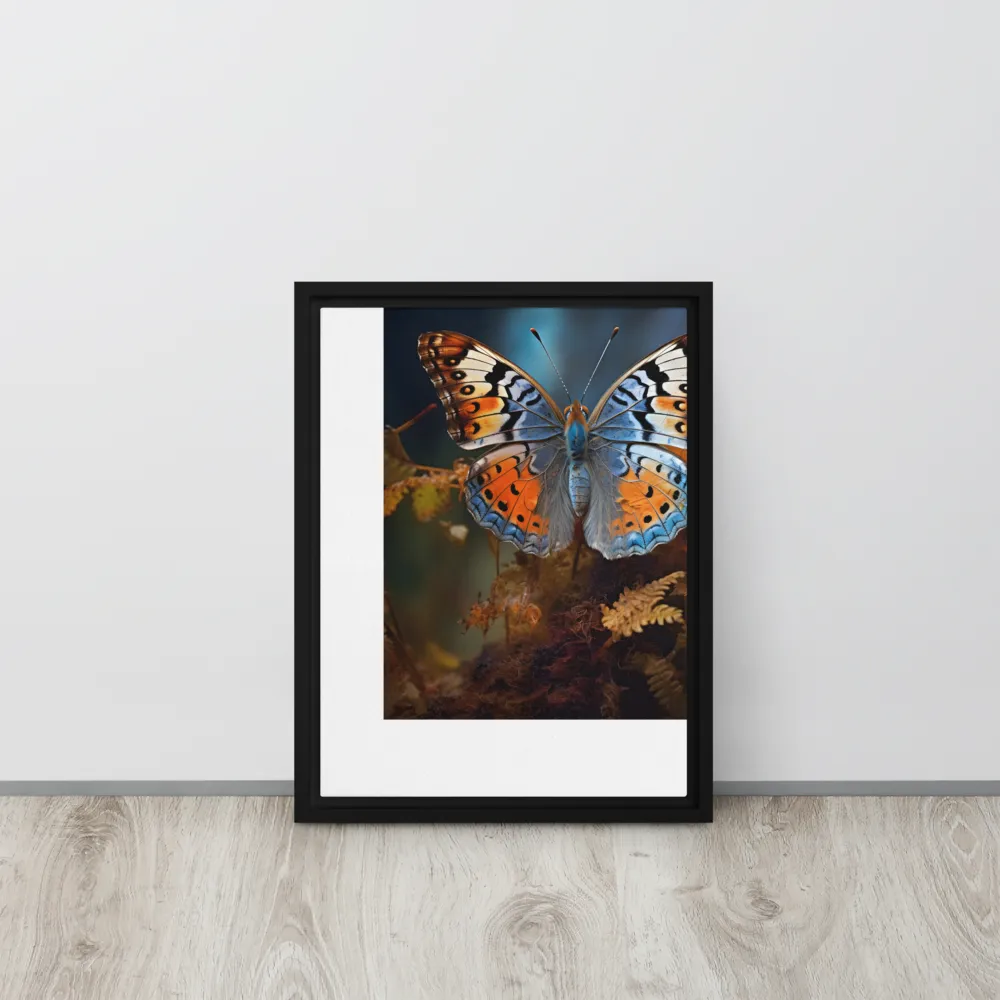 Harmony in Color: The Butterfly | Canvas with Black Frame | 12″×16″