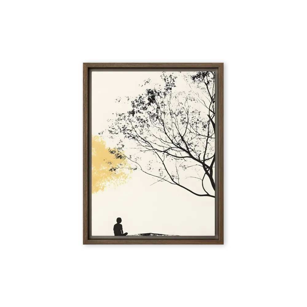 Whispers of Solitude | Canvas with Brown Frame | 9″×12″
