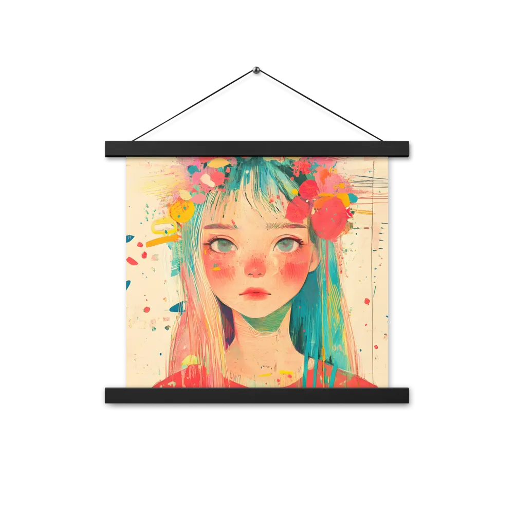 Whimsical Blossom | Poster With Black Wood Hanger | 14″×14″