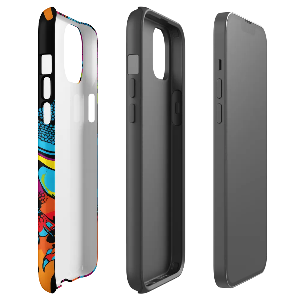 Colorful Encounters: The Playful Geckos | Phone Case |  14 Plus | Tough Case | Matte