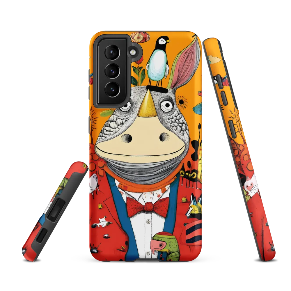 Whimsical Rhinoceros: A Playful Encounter