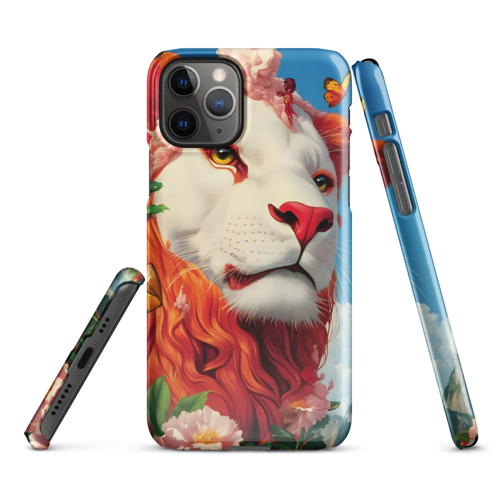 Majestic Lion Amidst Floral Splendor