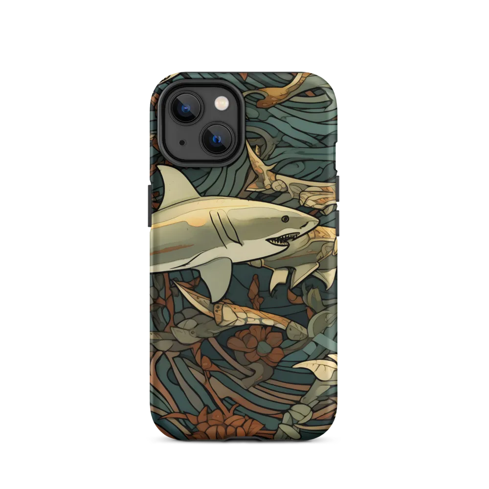 Dynamic Harmony of Sharks and Flora | Phone Case |  14 | Tough Case | Matte