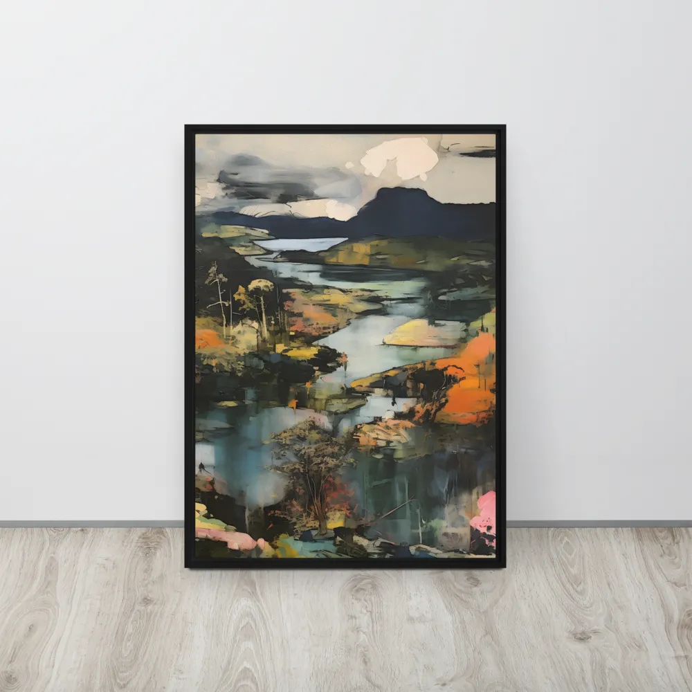Harmony of Nature: An Abstract Journey | Canvas with Black Frame | 20″×28″