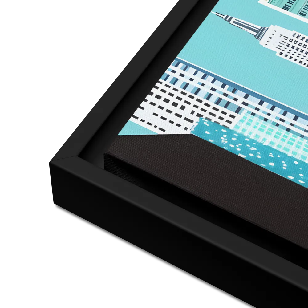 Urban Symphony: A Modern Cityscape | Canvas with Black Frame | 12″×16″