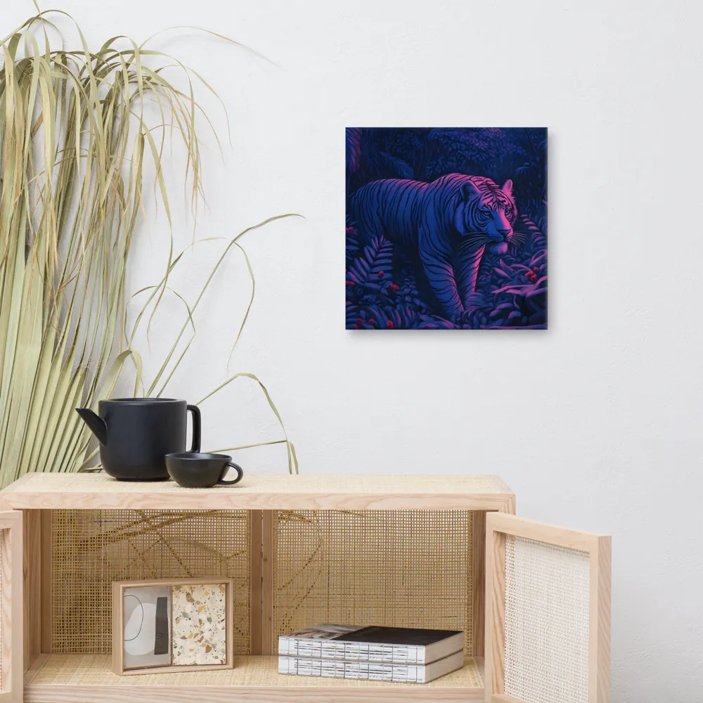 Mystic Prowler: The White Tiger in the Jungle | Canvas | 16″×16″