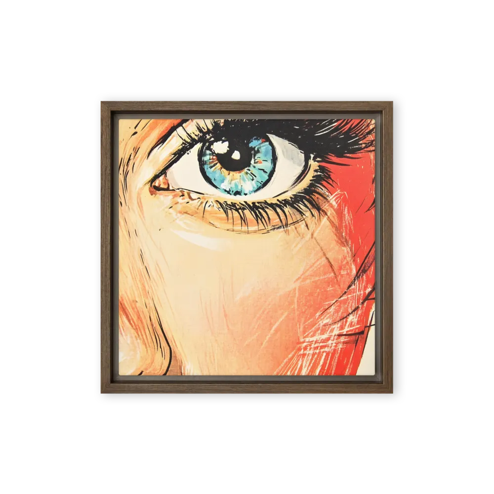 Gaze of Emotion | Canvas with Brown Frame | 12″×12″