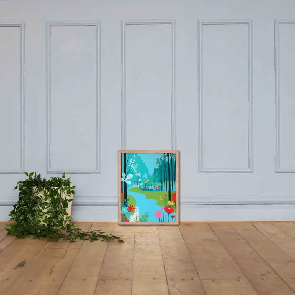 Whispers of Spring: A Colorful Retreat | Poster with Red oak Frame | 16″×20″