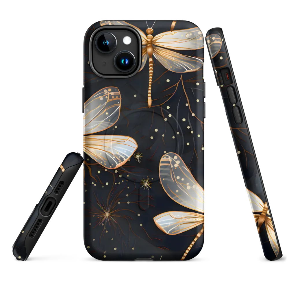 Ethereal Dance: Dragonflies in a Midnight Garden