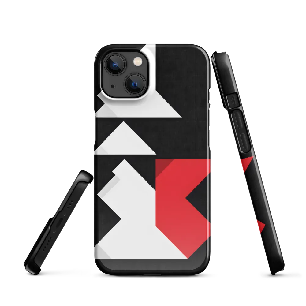 Geometric Symphony in Contrast | Phone Case |  13 | Snap Case | Glossy