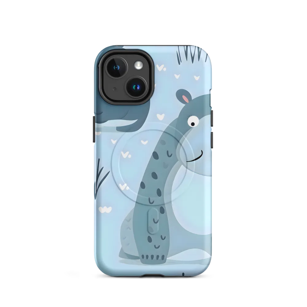 Whimsical Hippo Delight | Phone Case |  14 | MagSafe® Tough Case | Matte