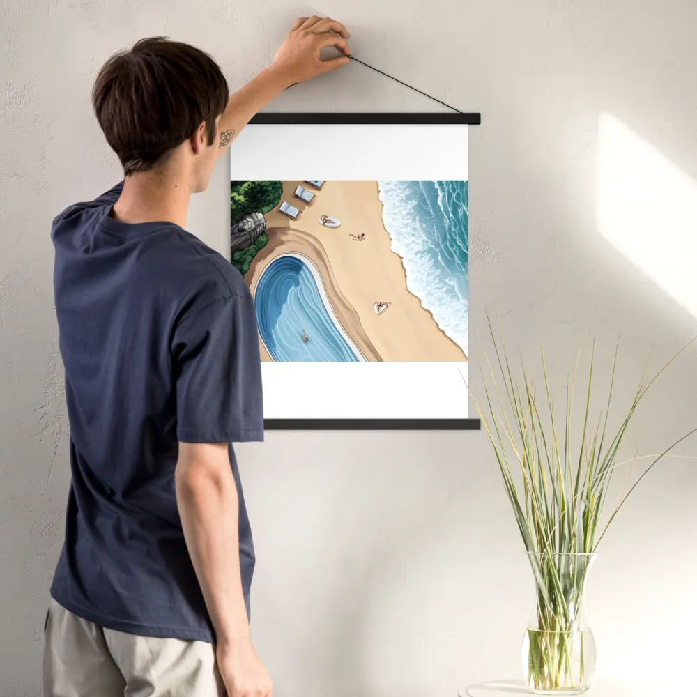 Serenity by the Shore | Poster With Black Wood Hanger | 18″×24″