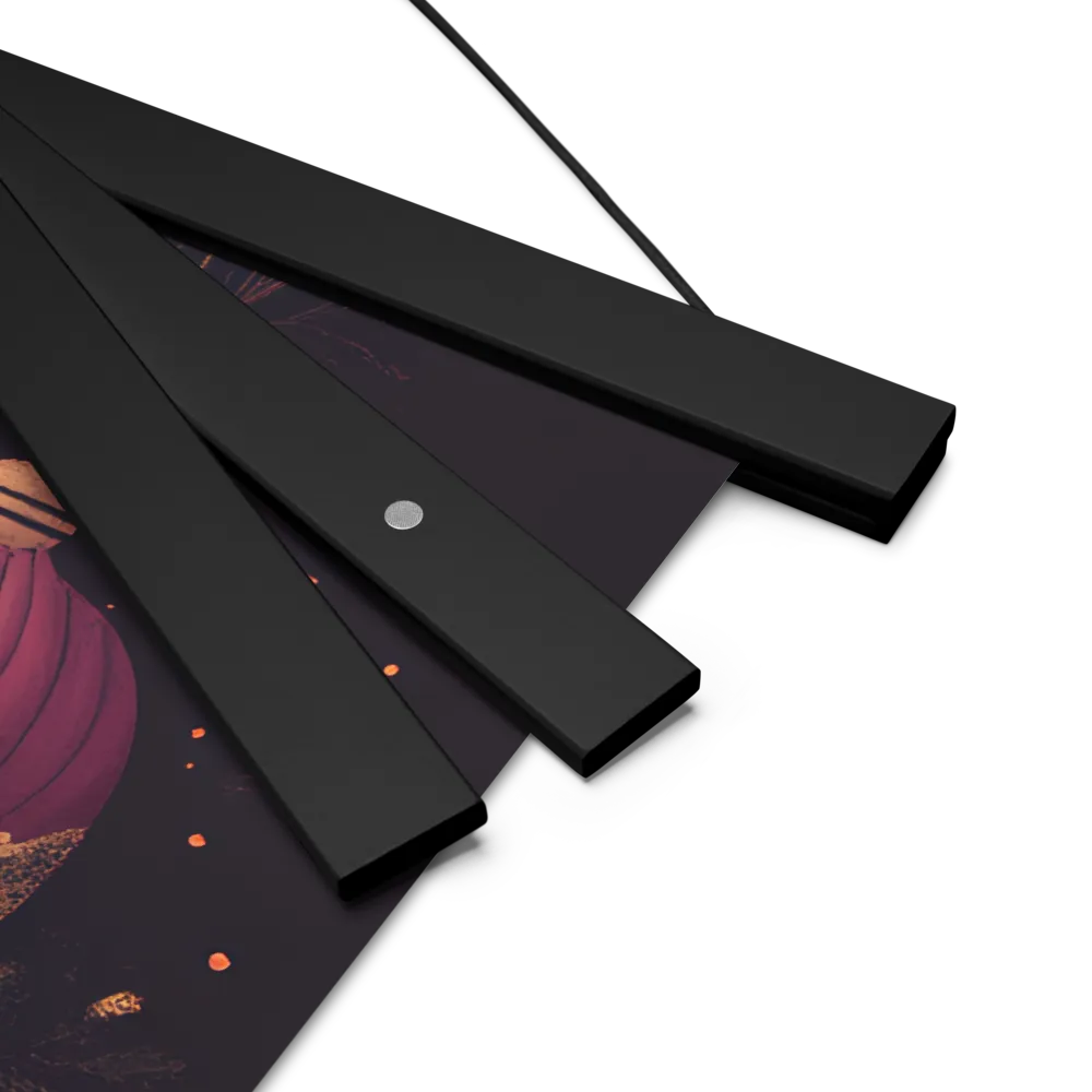 Ornate Harmony: A Digital Floral Architecture | Poster With Black Wood Hanger | 18″×18″