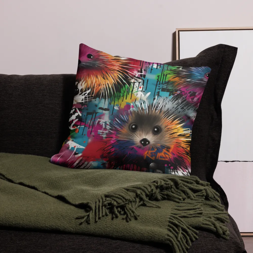 Whimsical Hedgehogs in a Kaleidoscopic Wonderland | Pillow & Pillow Case | Multiple Sizes