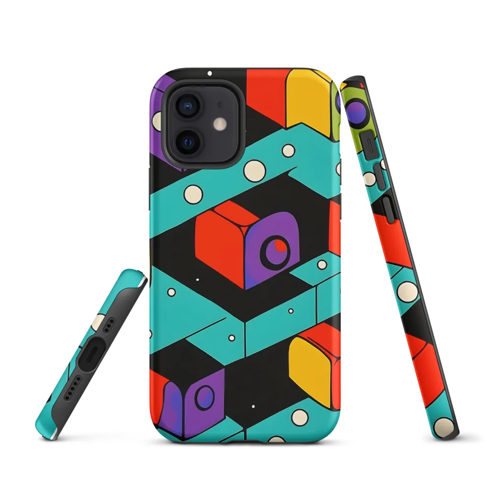 Vibrant Geometric Harmony | Phone Case |  12 | Tough Case | Matte