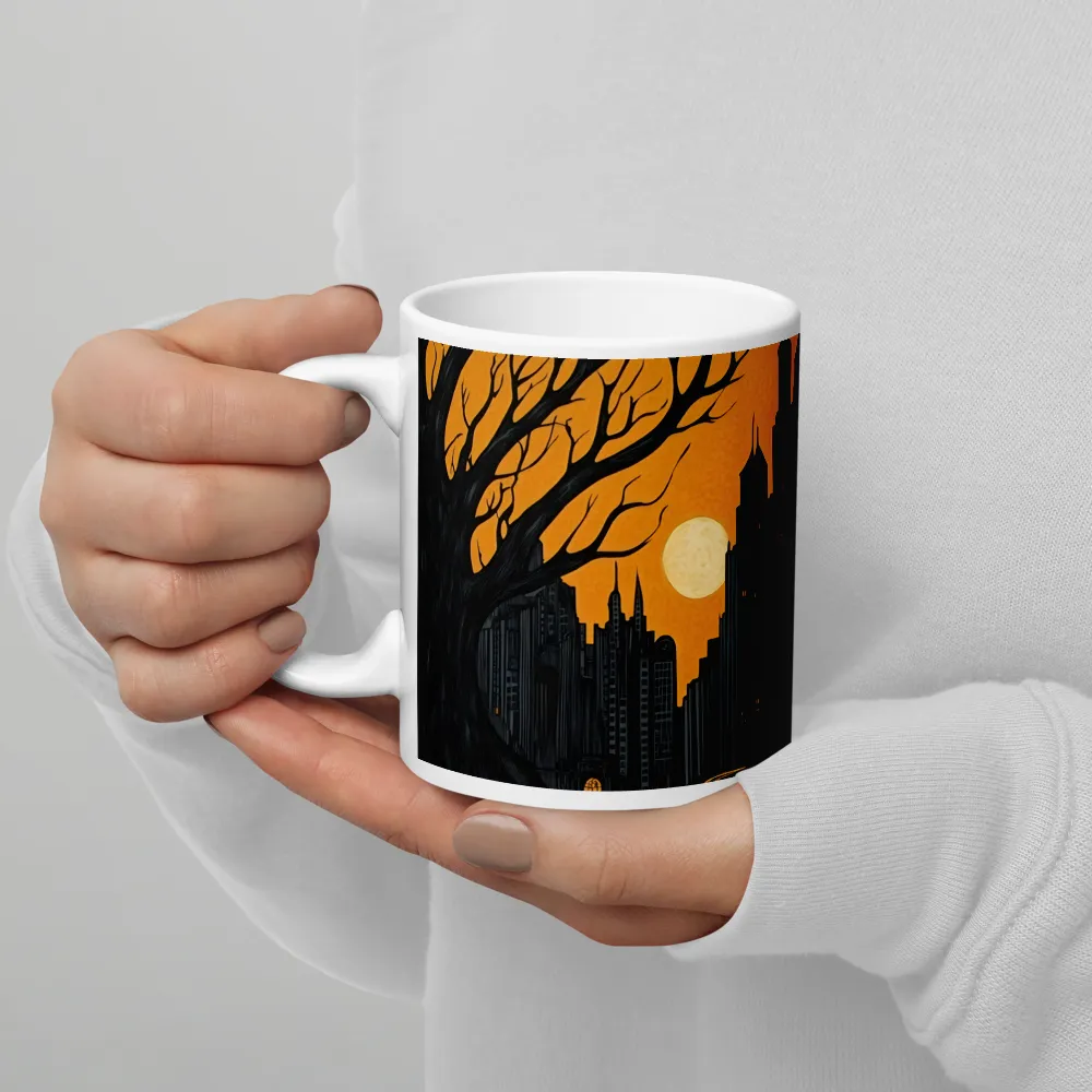 Eerie Cityscape: A Haunting Reflection | Mug with White inside | 11 oz