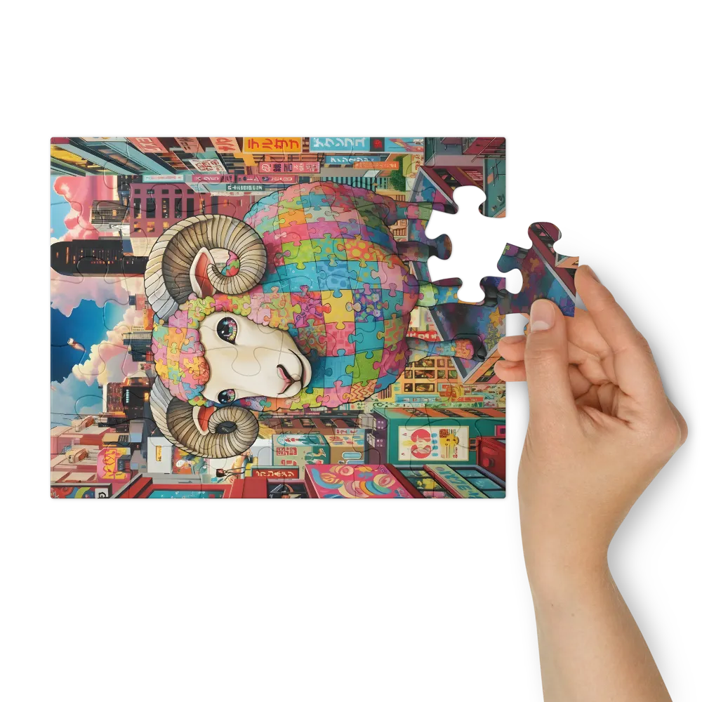 Puzzle Ram in Neon City 
 Jigsaw Puzzle in Tin Box