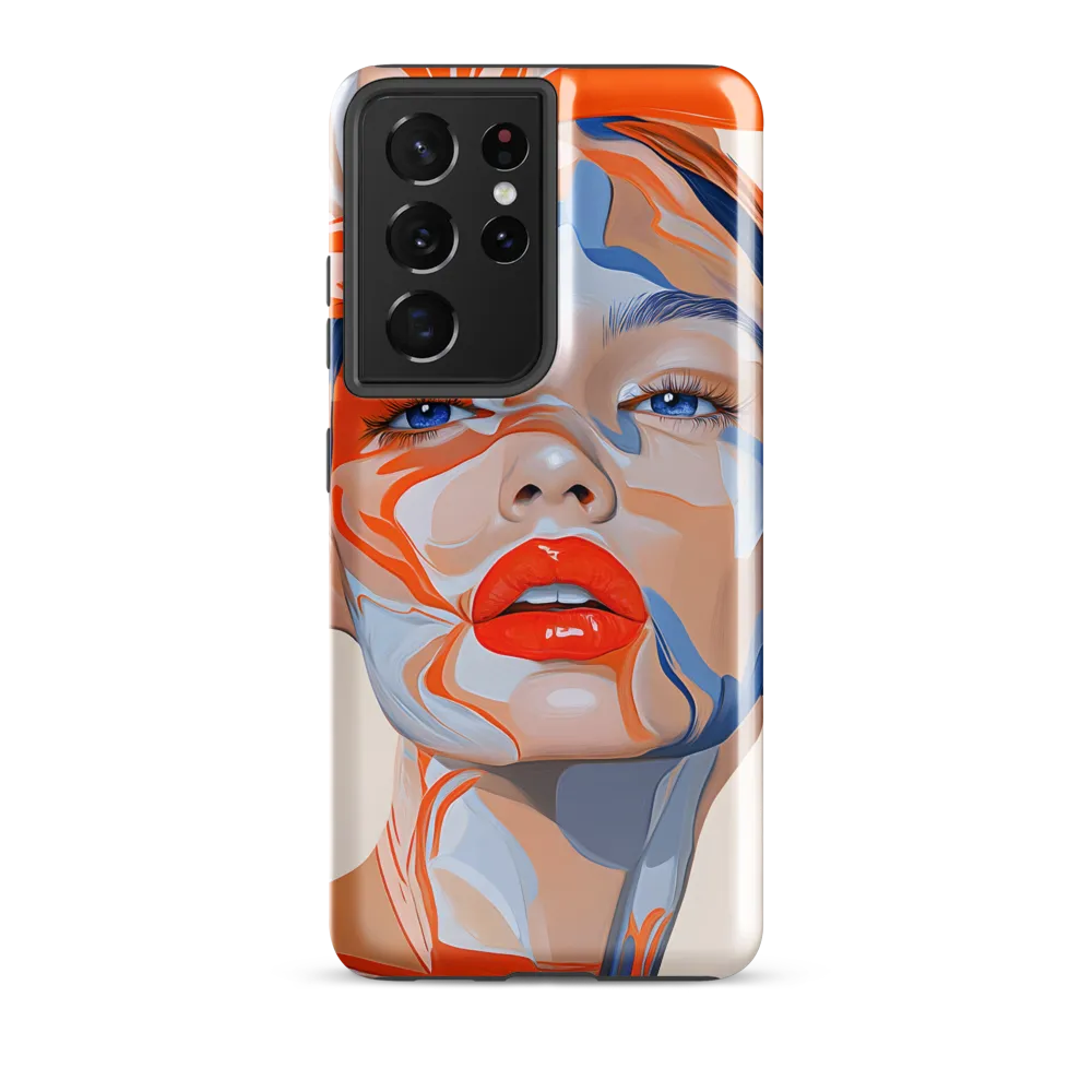 Chromatic Veils — Portrait in Orange and Blue