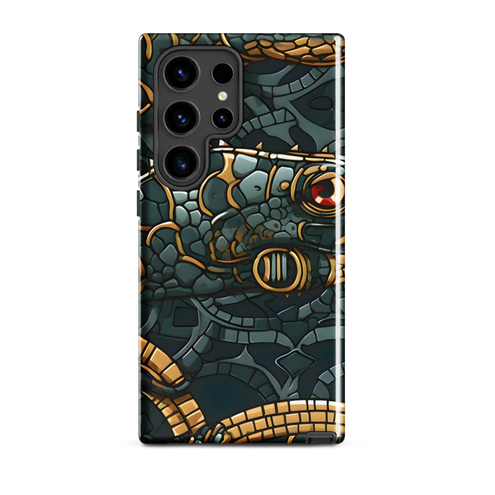 Reptilian Elegance: A Digital Art Nouveau Tapestry