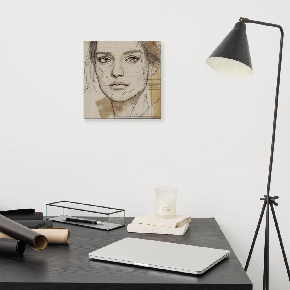 Geometric Elegance: A Modern Portrait | Canvas | 12″×12″
