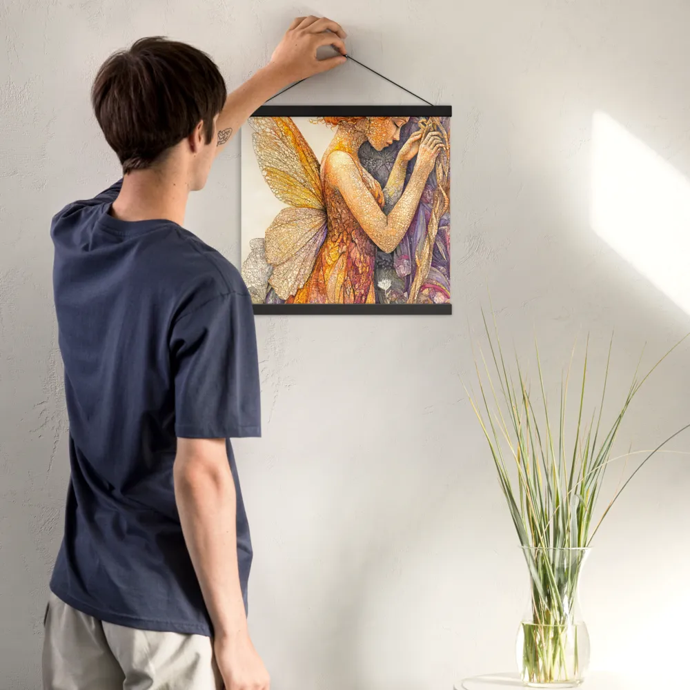 Whispers of the Frosted Meadow | Poster With Black Wood Hanger | 16″×16″