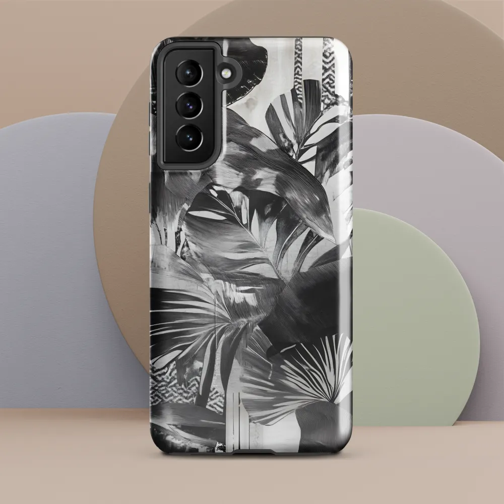 Monochrome Serenity in Tropical Foliage