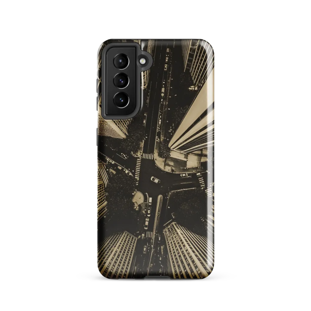 Urban Symphony: Aerial Perspective of City Life | Phone Case |  S21 | Tough Case | Glossy