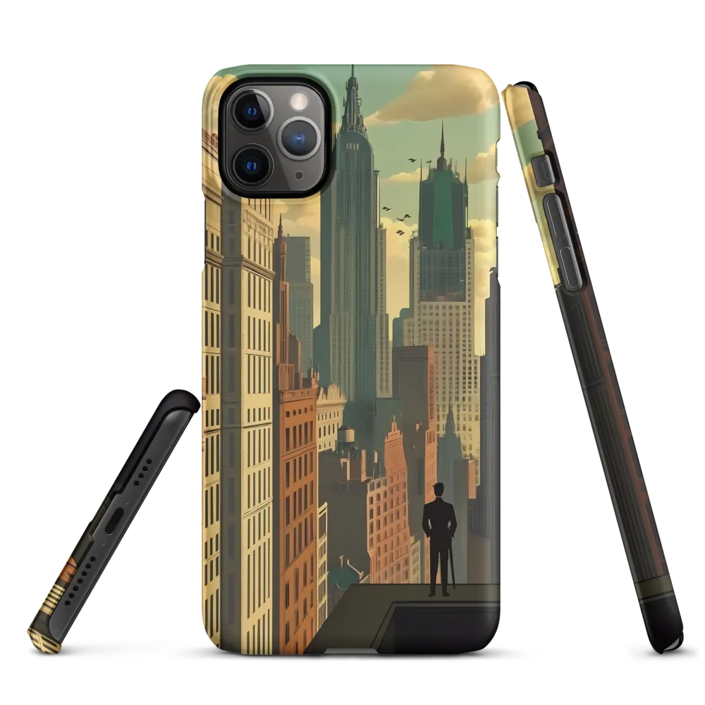 Urban Dreams: A Silhouette in Art Deco Cityscape