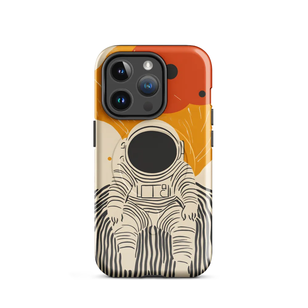 Astronaut in Cosmic Thoughts | Phone Case |  14 Pro | MagSafe® Tough Case | Glossy