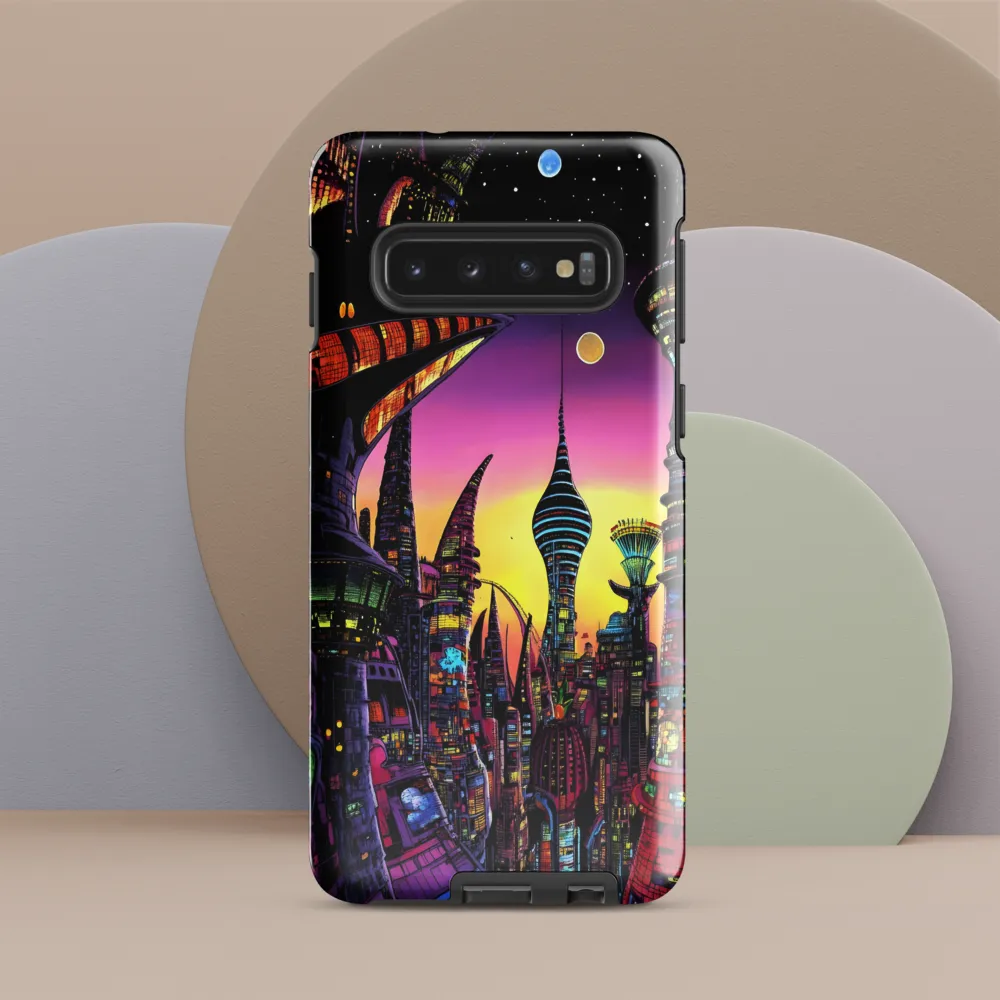Futuristic Cityscape at Dusk | Phone Case |  S10 | Tough Case | Glossy