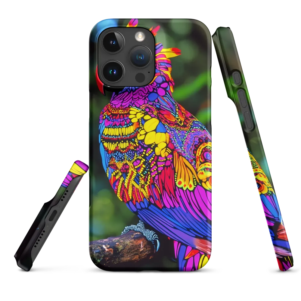 Vibrant Psychedelic Parrot | Phone Case |  16 Pro Max | Snap Case | Matte