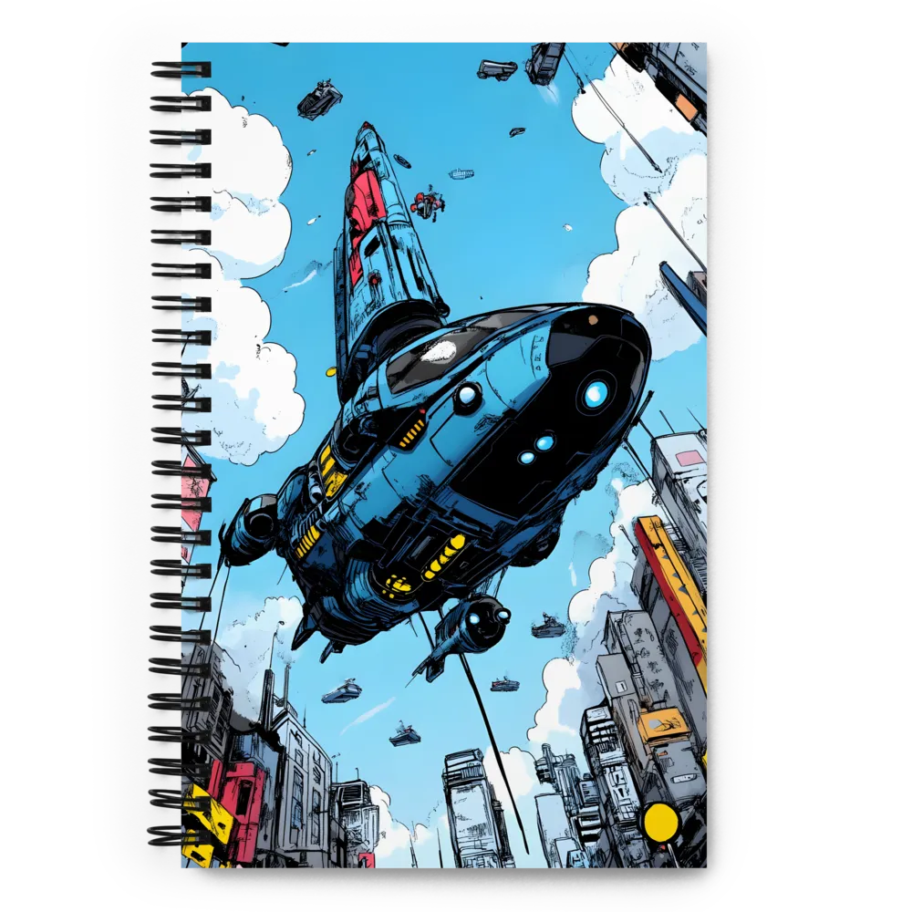 Skyward: A Journey Through the Futuristic City | Spiral Notebook