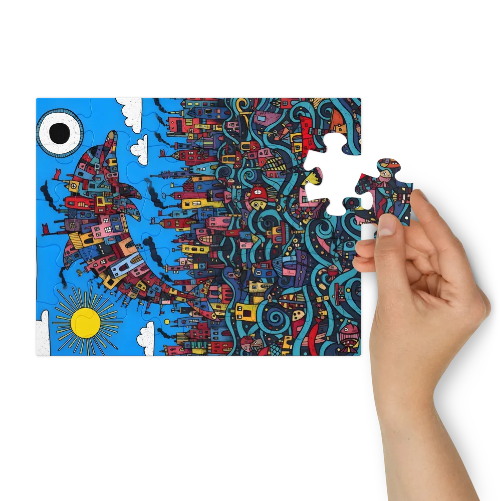 Dolphin City 
 Jigsaw Puzzle in Tin Box