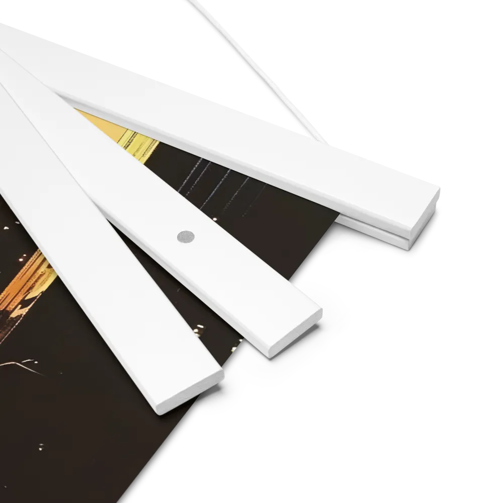 Metro Nexus: A Futuristic Cityscape | Poster With White Wood Hanger | 14″×14″