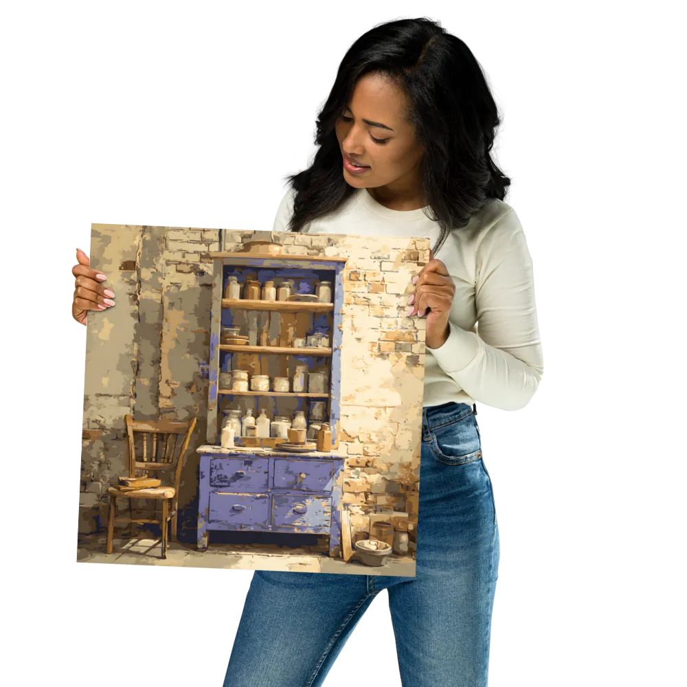 Rustic Blue Hutch 
 Poster | 16″x 16″