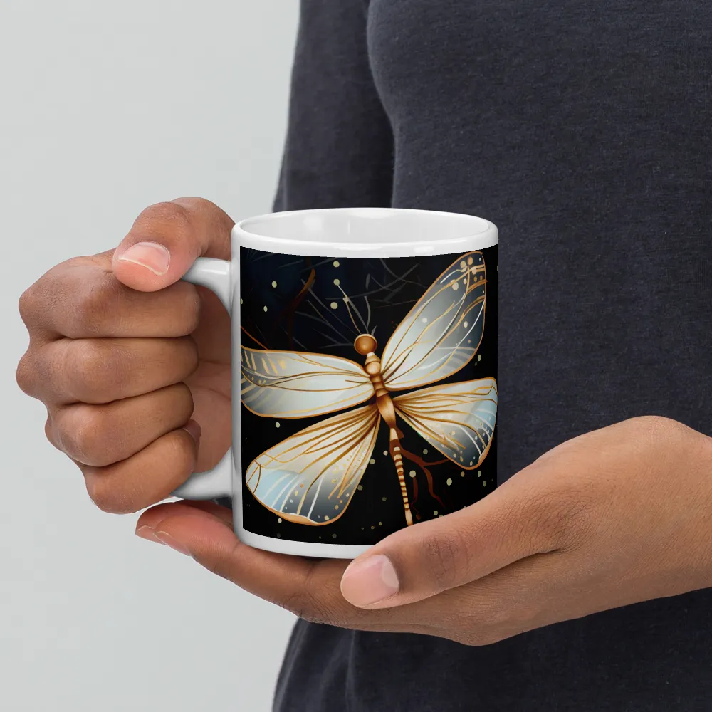 Ethereal Dance: Dragonflies in a Midnight Garden | Mugs | Multiple Sizes & Colors