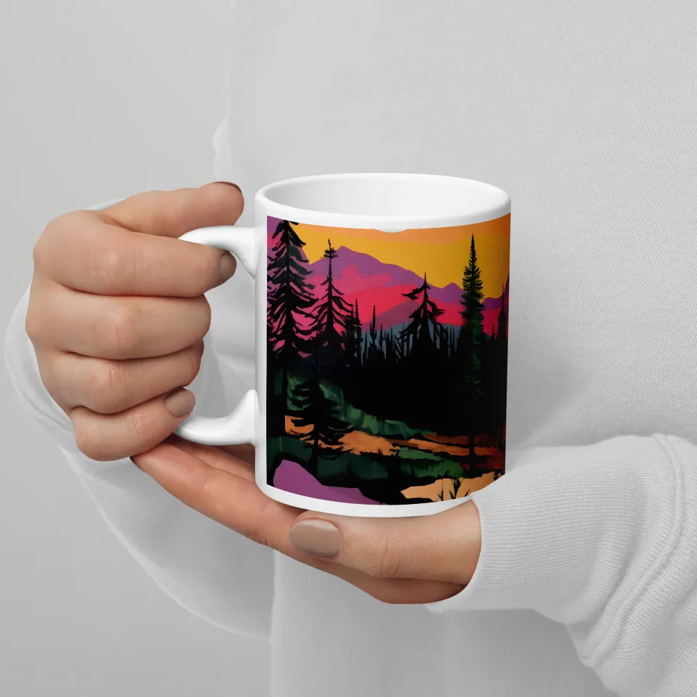 Dual Suns Over Serene Waters | Mug with White inside | 11 oz