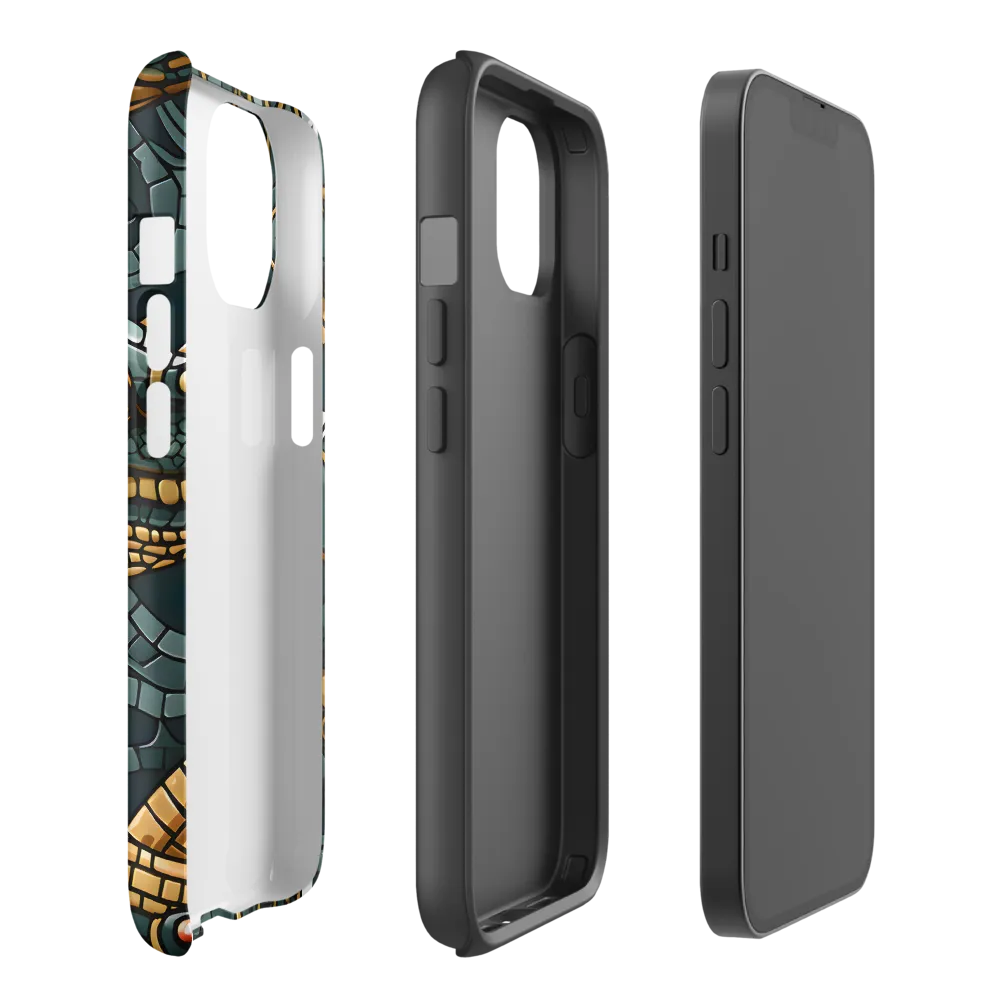Reptilian Elegance: A Digital Art Nouveau Tapestry | Phone Case |  14 | Tough Case | Matte