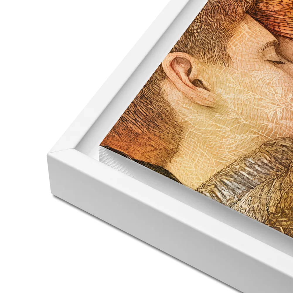 Embrace of Autumn | Canvas with White Frame | 16″×16″