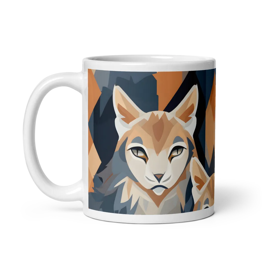 Elegance in Geometry: The Foxes | Mug with White inside | 11 oz