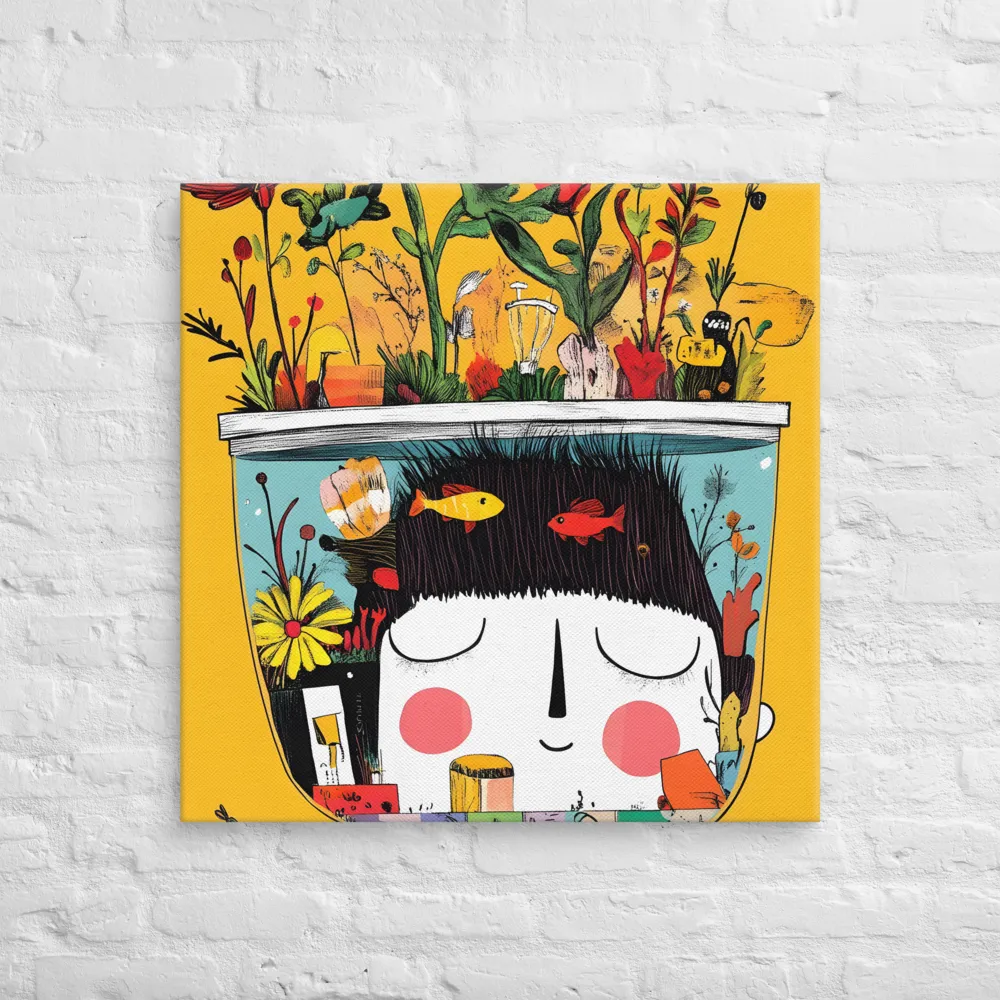 Whimsical Garden Head | Canvas | 30″×30″