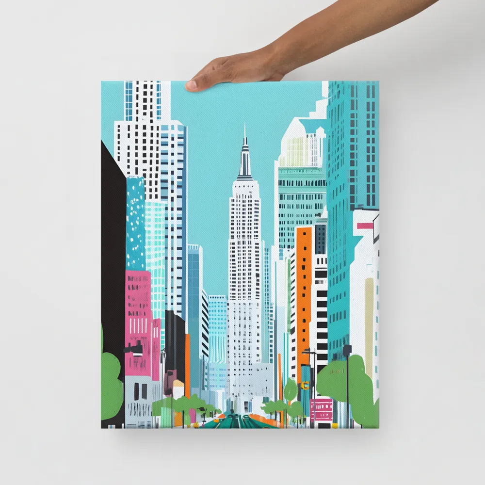 Urban Symphony: A Modern Cityscape | Canvas | 16″×20″